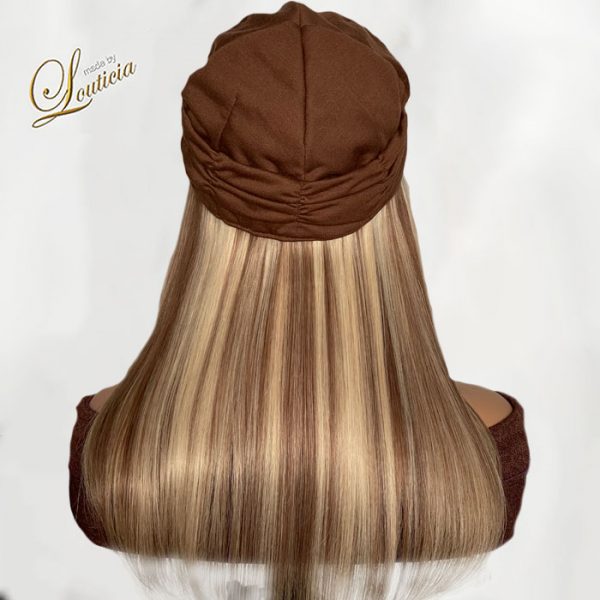 Stylish Chemo Hats For Cancer Patients with 16" Straight Blonde Hair Attached