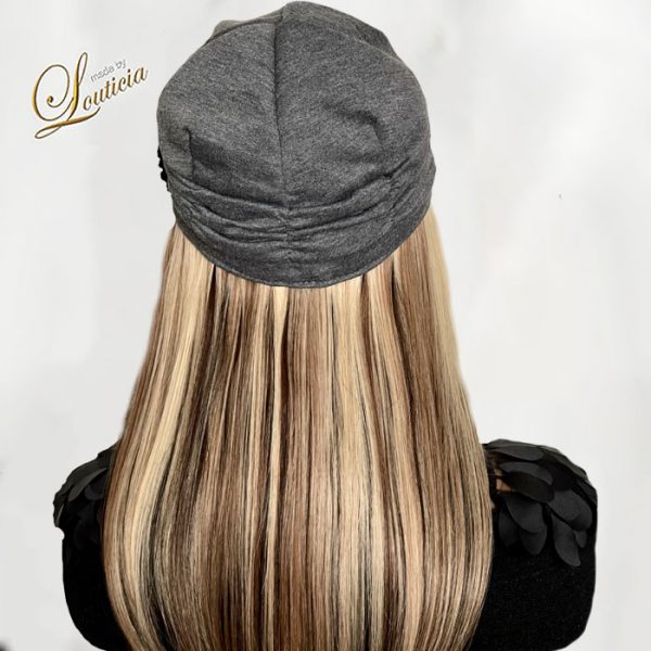 Chic Chemotherapy Hat with 16" Straight Hair Attached