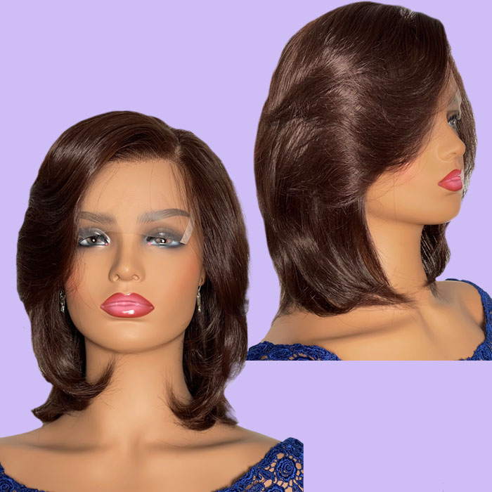 Prosthesis Wig Brown Layered