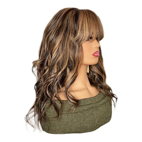 16 inch Sexy Brown Blonde Highlights Human Hair Wig