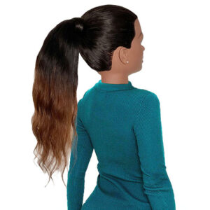 16" Human Hair Ponytail Extension Dark Brown Ombre Indian Hair