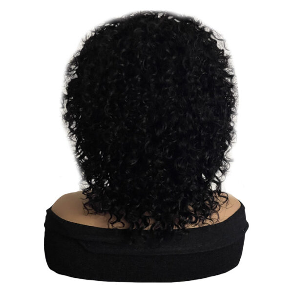 Cheetah Headband Wig 12 inch Curly Black Human Hair Wig