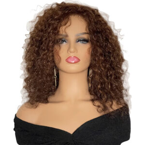 Curly Brown 14" Human Hair Wig