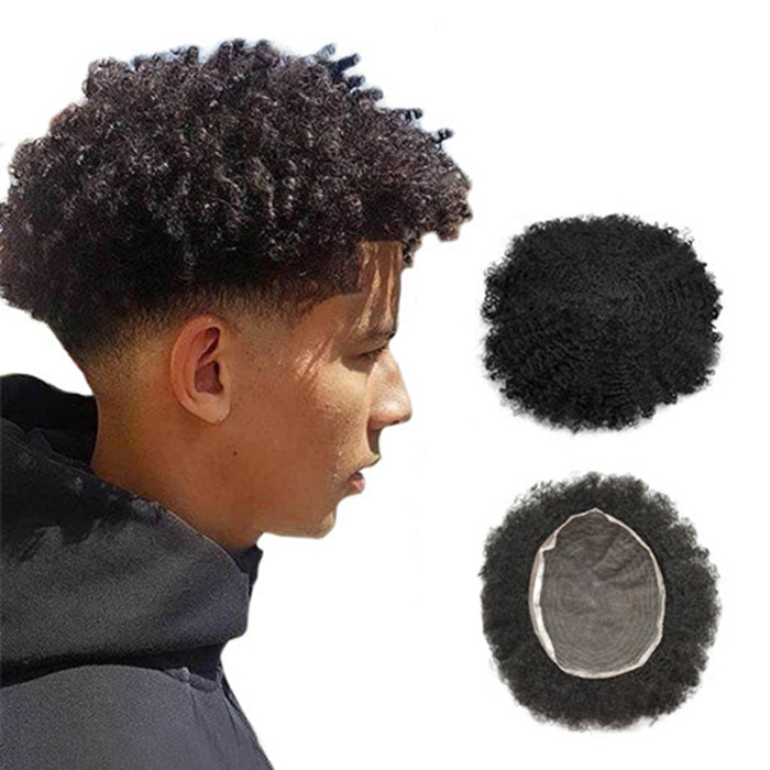 Custom Made Curly Afro Men's Hair System