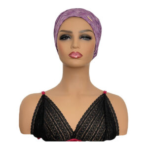 Purple Pattern Lightweight Bonnet For Cranial Wig Wearers