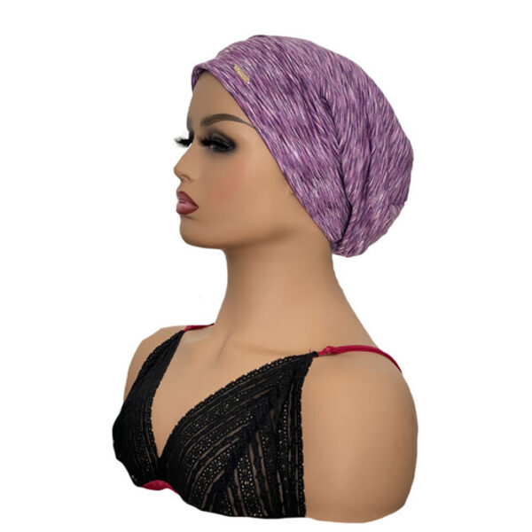 Purple Pattern Lightweight Bonnet For Cranial Wig Wearers