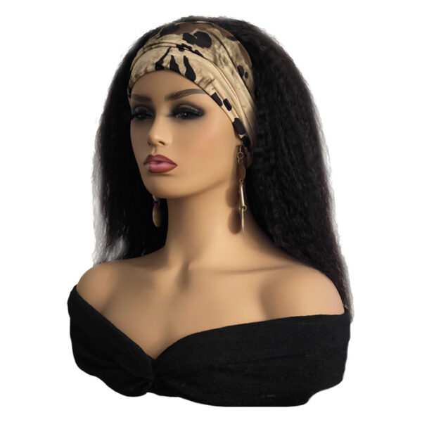 Scarf Headband Wig 12 inch Kinky Black Human Hair Wig